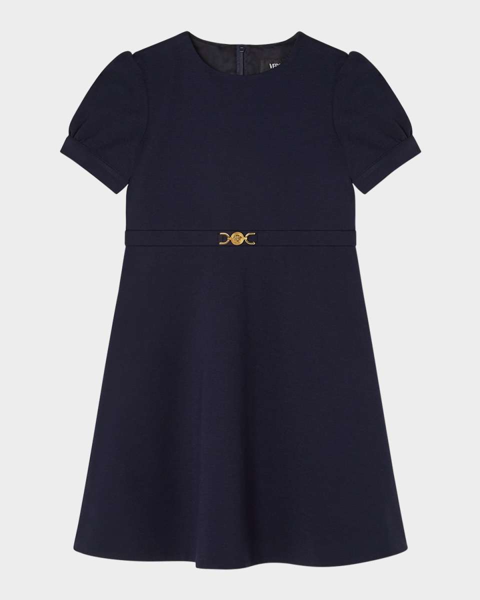 Girl's A-Line Dress W/ Medusa Hardware, Size 6-14